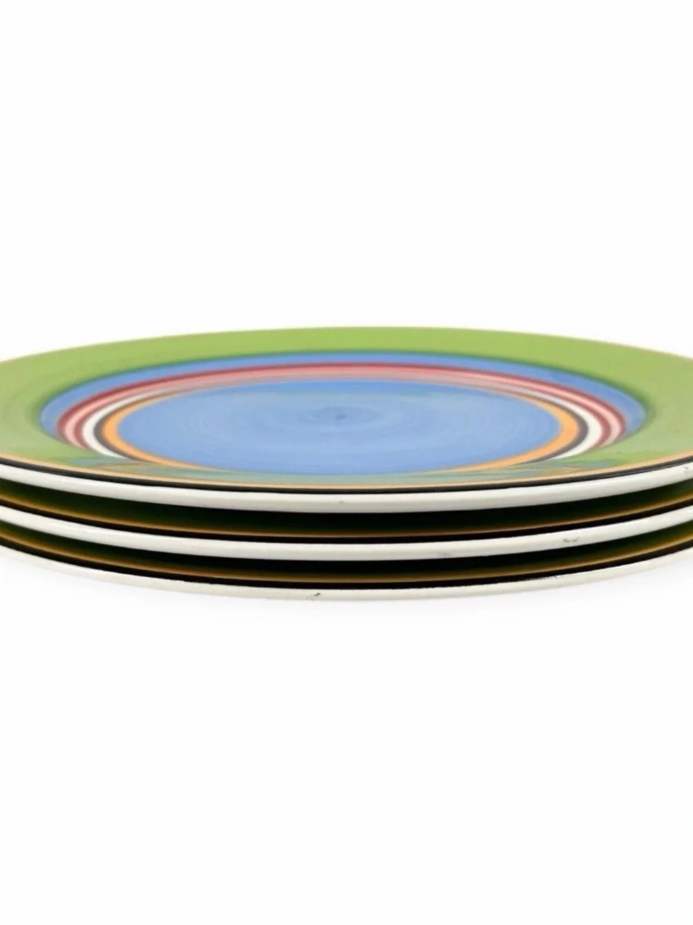 Vintage Salsa by Block Dinner Plates 11” Multicolor Striped Stoneware Set Of 3